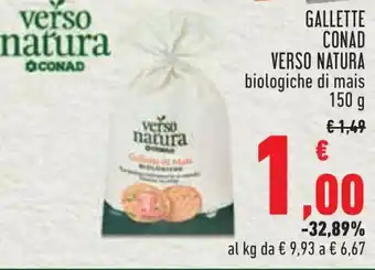 Conad GALLETTE CONAD VERSO NATURA biologiche di mais 150 g offerta