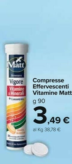 Carrefour Market Matt Compresse Effervescenti Vitamine offerta