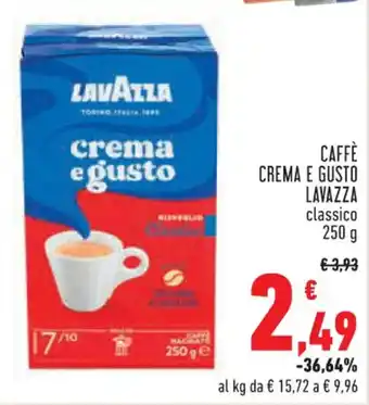 Conad Margherita CAFFÈ CREMA E GUSTO LAVAZZA classico 250 g offerta