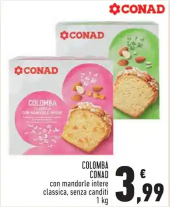 Conad Margherita COLOMBA CONAD con mandorle intere classica, senza canditi 1 kg offerta