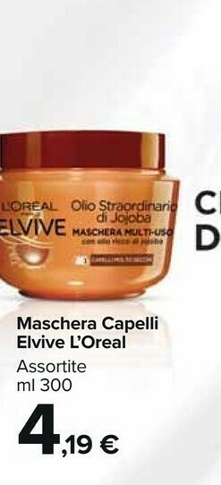 Carrefour Market L'Oreal Maschera Capelli Elvive offerta