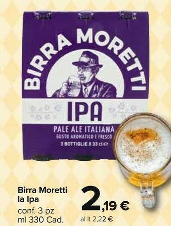 Carrefour Market Birra Moretti - Birra Moretti 330 g(ml) offerta