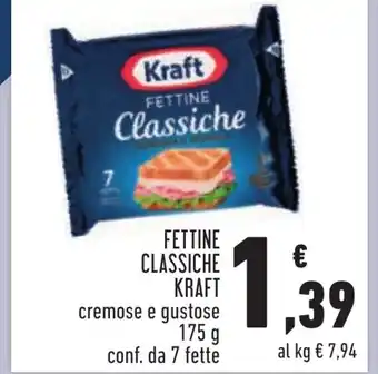 Conad FETTINE CLASSICHE KRAFT cremose e gustose 175 g conf. da 7 fette offerta