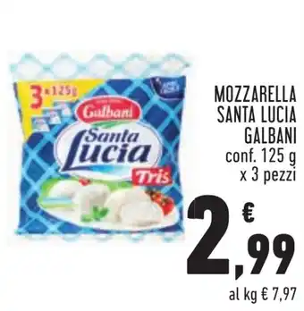 Conad MOZZARELLA SANTA LUCIA GALBANI conf. 125 g x 3 pezzi offerta