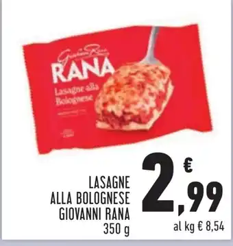Conad LASAGNE ALLA BOLOGNESE GIOVANNI RANA 350 g offerta
