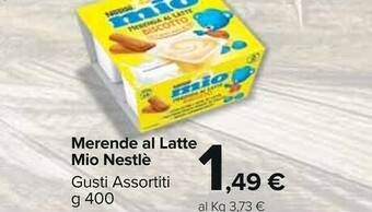 Carrefour Market Nestlè Merende Al Latte Mio offerta