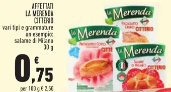 Conad AFFETTATI LA MERENDA CITTERIO 30 g offerta