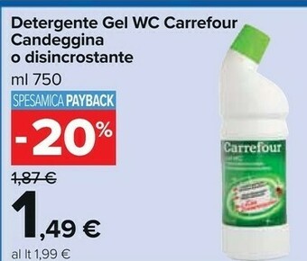 Carrefour Market Carrefour Detergente Gel Wc Candeggina offerta