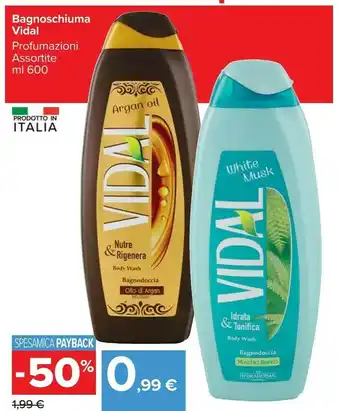 Carrefour Market Vidal Bagnoschiuma Argan Oil offerta
