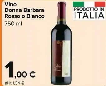 Carrefour Market Donna Barbara Vino Rosso 750ml offerta