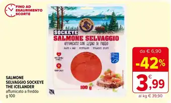 Iperal SALMONE SELVAGGIO SOCKEYE THE ICELANDER affumicato a freddo g 100 offerta