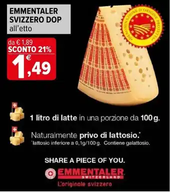 Iperal EMMENTALER SVIZZERO DOP offerta