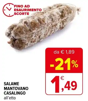 Iperal SALAME MANTOVANO CASALINGO all'etto offerta