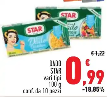 Conad DADO STAR vari tipi 100 g conf. da 10 pezzi offerta
