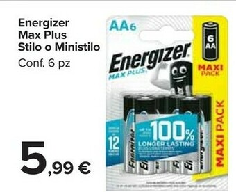 Carrefour Market Energizer Max Plus Stilo O Ministilo offerta