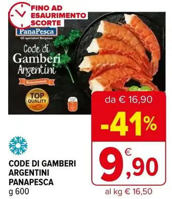 Iperal CODE DI GAMBERI ARGENTINI PANAPESCA g 600 offerta