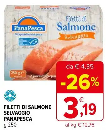 Iperal FILETTI DI SALMONE SELVAGGIO PANAPESCA g 250 offerta