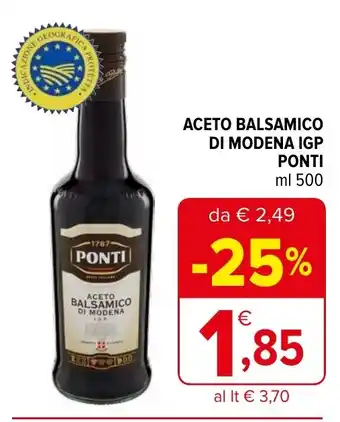 Iperal ACETO BALSAMICO DI MODENA IGP PONTI ml 500 offerta