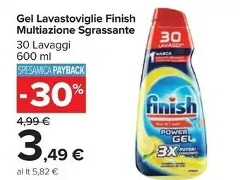 Carrefour Market Finish Gel Lavastoviglie Multiazione Sgrassante offerta