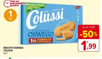 Iperal BISCOTTI OSWEGO COLUSSI kg 1 offerta