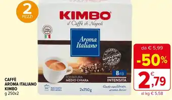 Iperal CAFFÈ AROMA ITALIANO KIMBO g 250x2 offerta