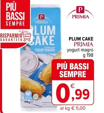 Iperal PLUM CAKE PRIMIA yogurt magro g 198 offerta