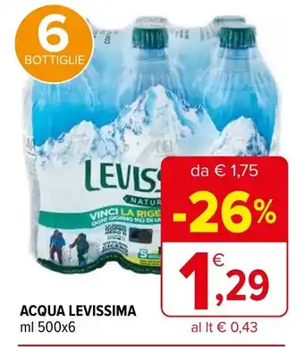 Iperal ACQUA LEVISSIMA ml 500x6 offerta