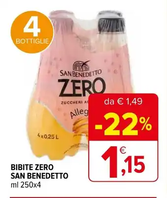 Iperal BIBITE ZERO SAN BENEDETTO ml 250x4 offerta