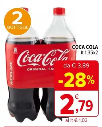 Iperal COCA COLA lt 1,35x2 offerta