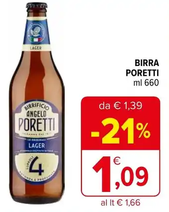 Iperal BIRRA PORETTI ml 660 offerta