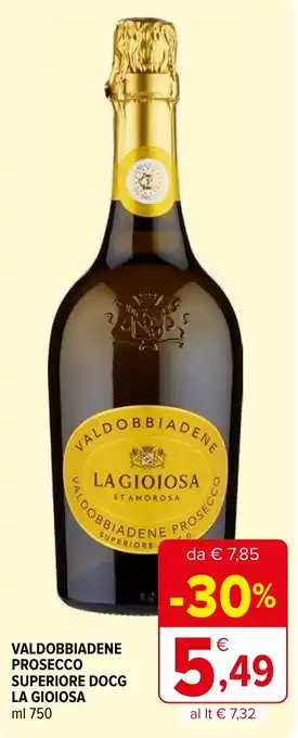 Iperal VALDOBBIADENE PROSECCO SUPERIORE DOCG LA GIOIOSA ml 750 offerta