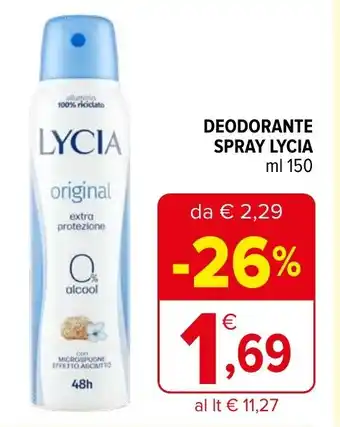 Iperal DEODORANTE SPRAY LYCIA ml 150 offerta