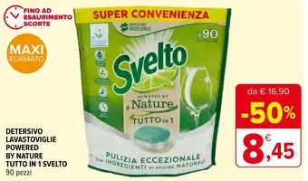 DETERSIVO LAVASTOVIGLIE POWERED BY NATURE TUTTO IN 1 SVELTO 90 pezzi