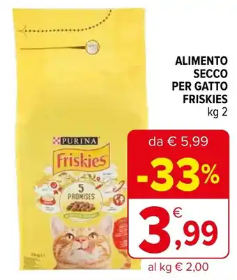 Iperal ALIMENTO SECCO PER GATTO FRISKIES kg 2 offerta