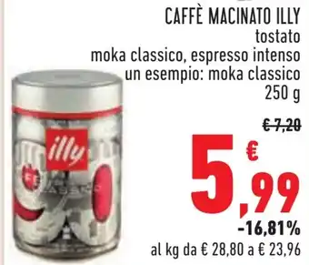 Conad CAFFÈ MACINATO ILLY tostato moka classico, espresso intenso un esempio: moka classico 250 g offerta