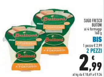 Conad Superstore SUGO FRESCO BUITONI ai 4 formaggi 160 g offerta