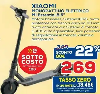 Euronics Xiaomi Monopattino Elettrico Mi Essential 8.5 offerta
