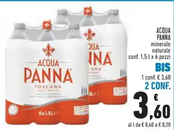 Conad Superstore ACQUA PANNA minerale naturale conf. 1,5 l x 6 pezzi offerta