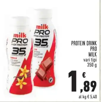 Conad Superstore PROTEIN DRINK PRO MILK vari tipi 350 g offerta