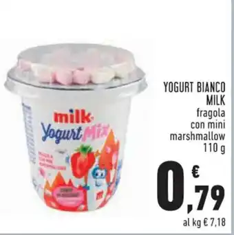Conad Superstore YOGURT BIANCO MILK fragola con mini marshmallow 110 g offerta