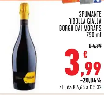 Conad SPUMANTE RIBOLLA GIALLA BORGO DAI MORARS 750 ml offerta