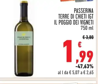 Conad PASSERINA TERRE DI CHIETI IGT IL POGGIO DEI VIGNETI 750 ml offerta