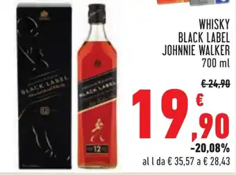 Conad WHISKY BLACK LABEL JOHNNIE WALKER 700 ml offerta