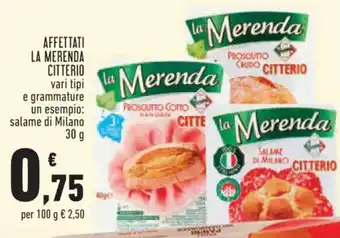 Conad Superstore AFFETTATI LA MERENDA CITTERIO vari tipi 30 g offerta