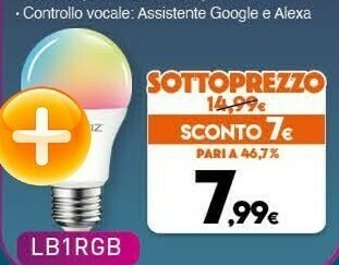 Expert Lampadina Led Wifi LB1RGB offerta