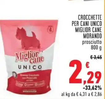 Conad Superstore CROCCHETTE PER CANI UNICO MIGLIOR CANE MORANDO prosciutto 800 g offerta