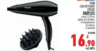 Conad Superstore PHON CON DIFFUSORE D563DE BABYLISS offerta