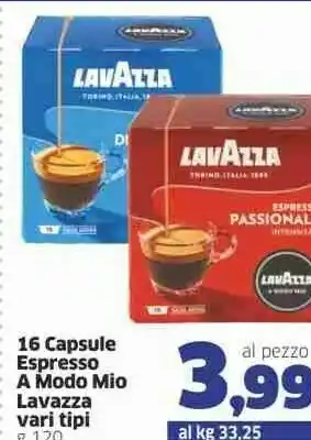 Ok Sigma Lavazza 16 Capsule Espresso A Modo Mio offerta