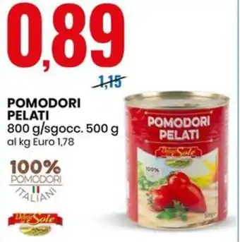 Eurospin POMODORI PELATI 800 g/sgocc. 500 g offerta