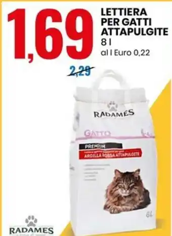 Eurospin LETTIERA PER GATTI ATTAPULGITE 8 L offerta